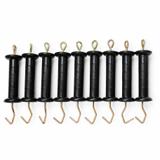 10x Torgriff Weidezaun Torgriff mit Haken / Zugbegrenzung, mit Zugöse auch für Stacheldraht