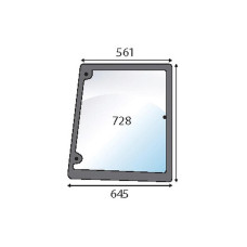 Seitenscheibe rechts 3-Loch für Case IH JX Ford / New Holland TL70-TL100 5182188