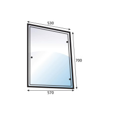 Eckscheibe links für Case IH JX55 - JX95 / Ford New Holland TD55D - TD95D