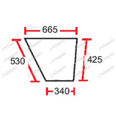 Türscheibe unten Re/ Li für Massey Ferguson 265 275 290 30D 375E 390E - 3473435M1