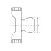 Profilrohrgabel Kreuzgelenk-Größe 32x76 - 27x94mm Profil Dreikant Größe 54x4mm