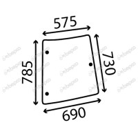 Heckscheibe rechte Ecke getönt für Massey Ferguson 4215 4225 4245 4325 4355 4370
