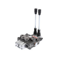 Hydraulikventil - Handsteuerventil 45L 2BK S/D Gew. 3/8" mit Druckweiterführung