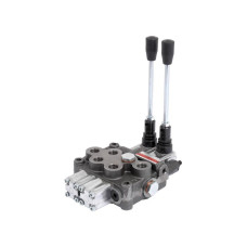 Hydraulikventil - Handsteuerventil 45L 2BK S/D Gew. 3/8 mit Druckweiterführung Hydraulikventil - Handsteuerventil 45L 2BK S/D Gew. 3/8 mit Druckweiterführung