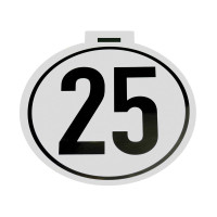 5x Kilometerschild Folie 25 Km/h - Durchmesser 20cm