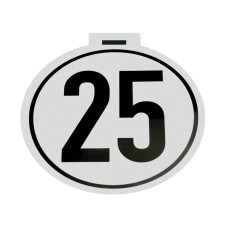 5x Kilometerschild Folie 25 Km/h - Durchmesser 20cm