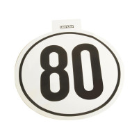 5x Kilometerschild Folie 80 Km/h - Durchmesser 20cm