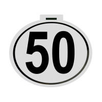 5x Kilometerschild Folie 50 Km/h - Durchmesser 20cm