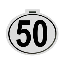 5x Kilometerschild Folie 50 Km/h - Durchmesser 20cm