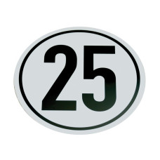 5x Kilometerschild PVC 25 Km/h - Durchmesser 20cm