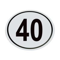 5x Kilometerschild PVC Schild - 40 Km/h - Durchmesser 20cm