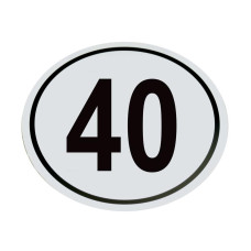 5x Kilometerschild PVC Schild - 40 Km/h - Durchmesser 20cm