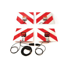 Halogen Warntafelsatz beidseitig mit Beleuchtung 12V, Rechts und Links