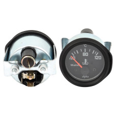 Wassertemperaturanzeige Ø 52mm 12 Volt mit Beleuchtung - Messbereich 40- 120°C