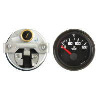 Wassertemperaturanzeige Messbereich 40- 120C - 52mm - 24 Volt mit Beleuchtung