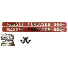 Aufkleber Aufklebersatz Haubenaufkleber Typenschild für Massey Ferguson MF 35X