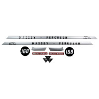 Aufkleber Aufklebersatz Haubenaufkleber Typenschild für Massey Ferguson MF 168