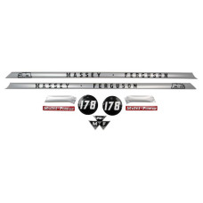 Aufkleber Aufklebersatz Haubenaufkleber Typenschild für Massey Ferguson MF 178