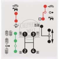 Aufkleber Schaltschema passend für Mercedes-Benz 700 800 900 Trac 65/70