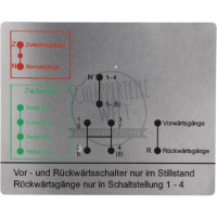 Aufkleber Schaltschema passend für Mercedes-Benz 700 800 900 Trac 65/70