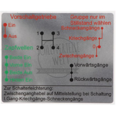 Aufkleber Schaltschema passend für Mercedes-Benz 700 800 900 Trac 65/70