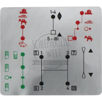 Aufkleber Schaltschema für Mercedes-Benz 700 800 900 Mittelschalter Trac 65/70