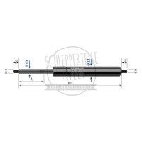 Gasdruckdämpfer d1 mm 10 d2 mm 22 Hub mm 202 Newton 900