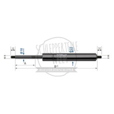 Gasdruckdämpfer d1 mm 10 d2 mm 22 Hub mm 202 Newton 900