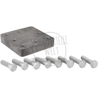 Anschweißplatte Lochbild mm 145x145x145 Gewinde M20 Abmessungen mm 200x200x40