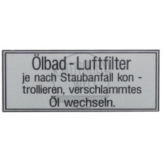 Aufkleber Luftfilter passend für Güldner