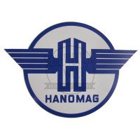 Aufkleber für Sitzschale blau auf weiß passend für Hanomag