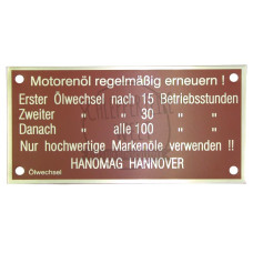 Motorblockschild D 52/D 57, rot passend für Hanomag