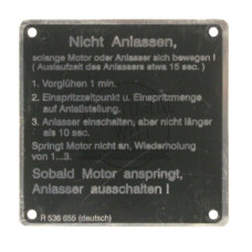 Schild Nicht Anlassen passend für Hanomag