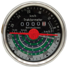 Traktormeter Drehrichtung links 28 km/h , Einbaumaß Ø 80 mm für Fendt FW 139