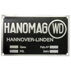 Typenschild Hanomag WD passend für Hanomag