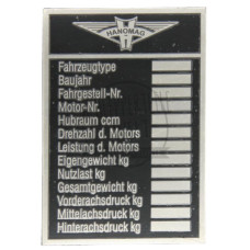 Typenschild bis ca. 1940 passend für Hanomag