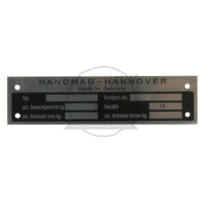 Typenschild bis ca. 1960 passend für Hanomag
