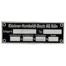 Typenschild passend für Deutz-Fahr