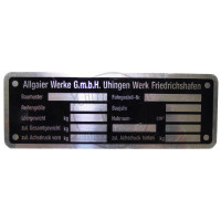 Typenschild passend für Porsche-Diesel