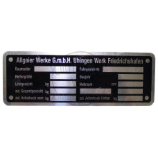 Typenschild passend für Porsche-Diesel