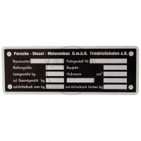 Typenschild passend für Porsche-Diesel