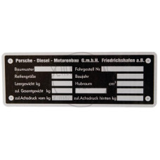 Typenschild passend für Porsche-Diesel