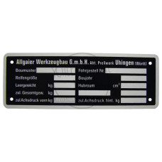 Typenschild  passend für Porsche-Diesel