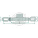 Spannschloss A (mm) 280 - 390, B (mm) 150, D (mm) 38