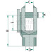 Gabelkopf Gasdruckdämpfer A mm 10, B mm 40, C mm 10