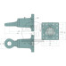 Zugöse Flansch D-Wert kN 102,4 Lochbild mm 160 x 160 Zugöse 50 mm Stützlast kg 3000