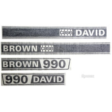 Typenschild - Schriftzüge - Aufkleber für David Brown 990 - K949207, K947733
