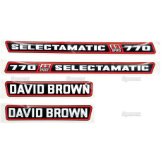 Typenschild - Schriftzüge - Aufkleber für David Brown 770 Selectamatic