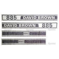 Typenschild - Schriftzüge - Aufkleber für David Brown 885