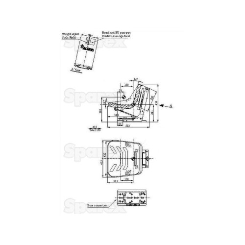 Treckergarage :: Sitzschale Blechsitz Traktorsitz universal Höhe 140 mm ::  Ersatzteil Traktor